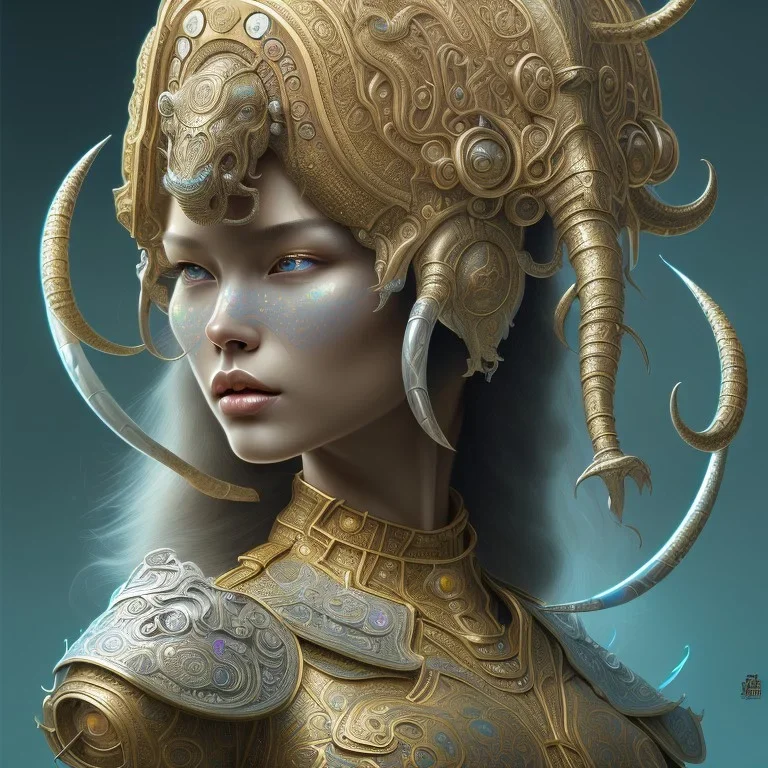 ssango fantasy, fantasy magic, intricate, sharp focus, illustration, highly detailed, digital painting, concept art, matte, artgerm and paul lewin and kehinde wiley, masterpiece silver elephant head bronze Asian African girl nice breast Hawaiian hair turquoise golden waves