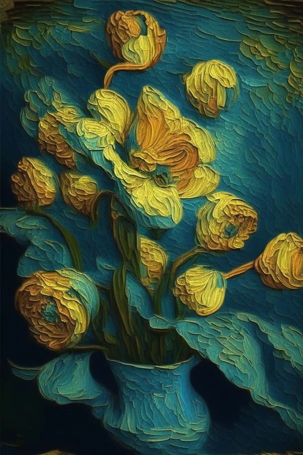 Bunga anggrek van gogh style