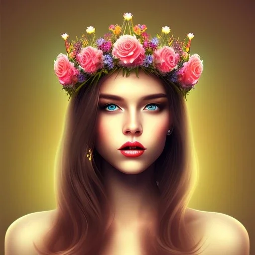 sexy women with flowers crown