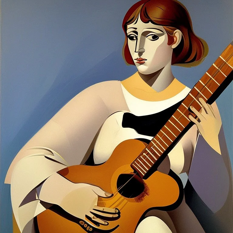 picasso Neoclassicism browns woman and guitar