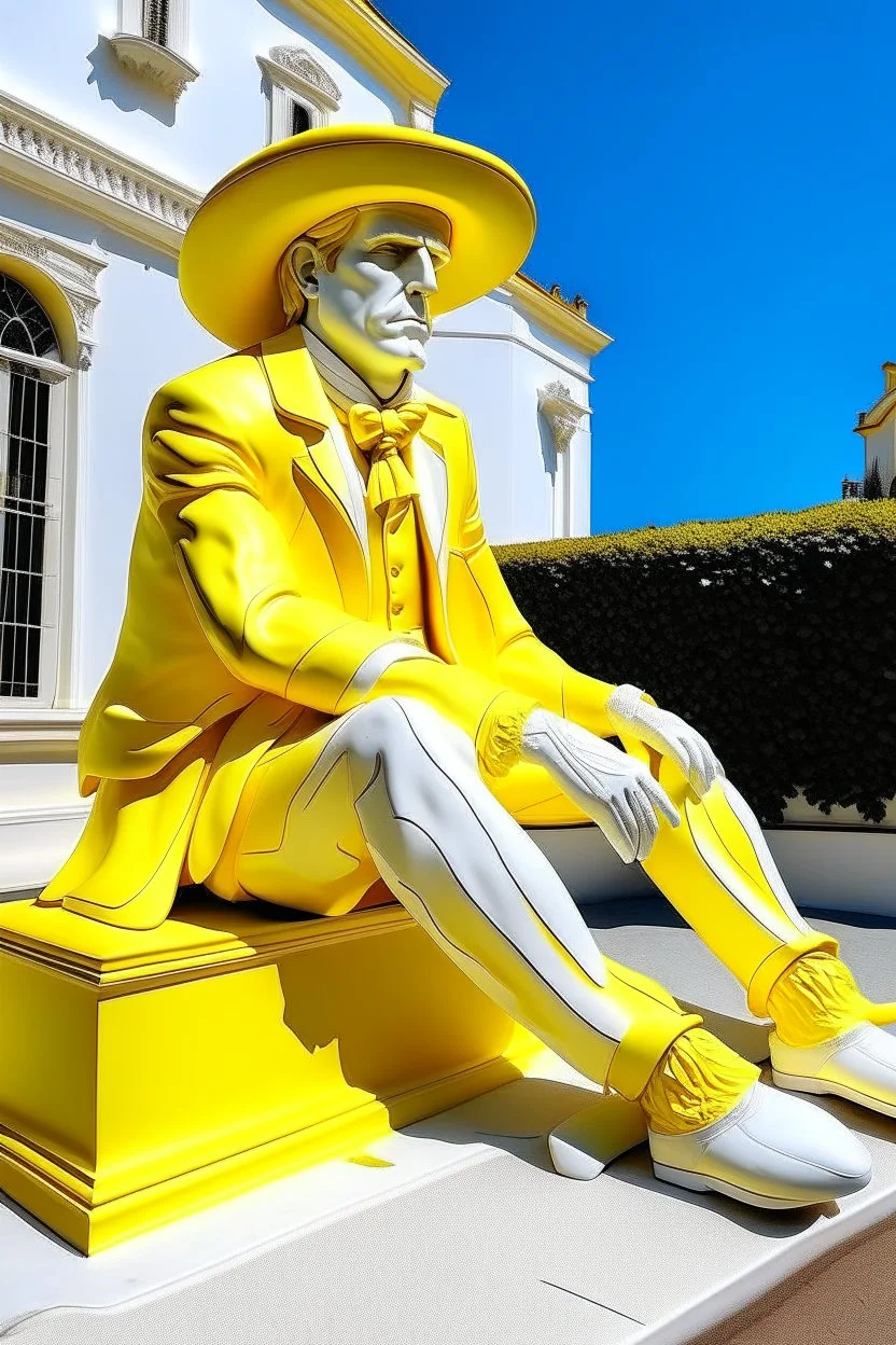 Neoclassicism man realistic yellow white cote d'azur real man