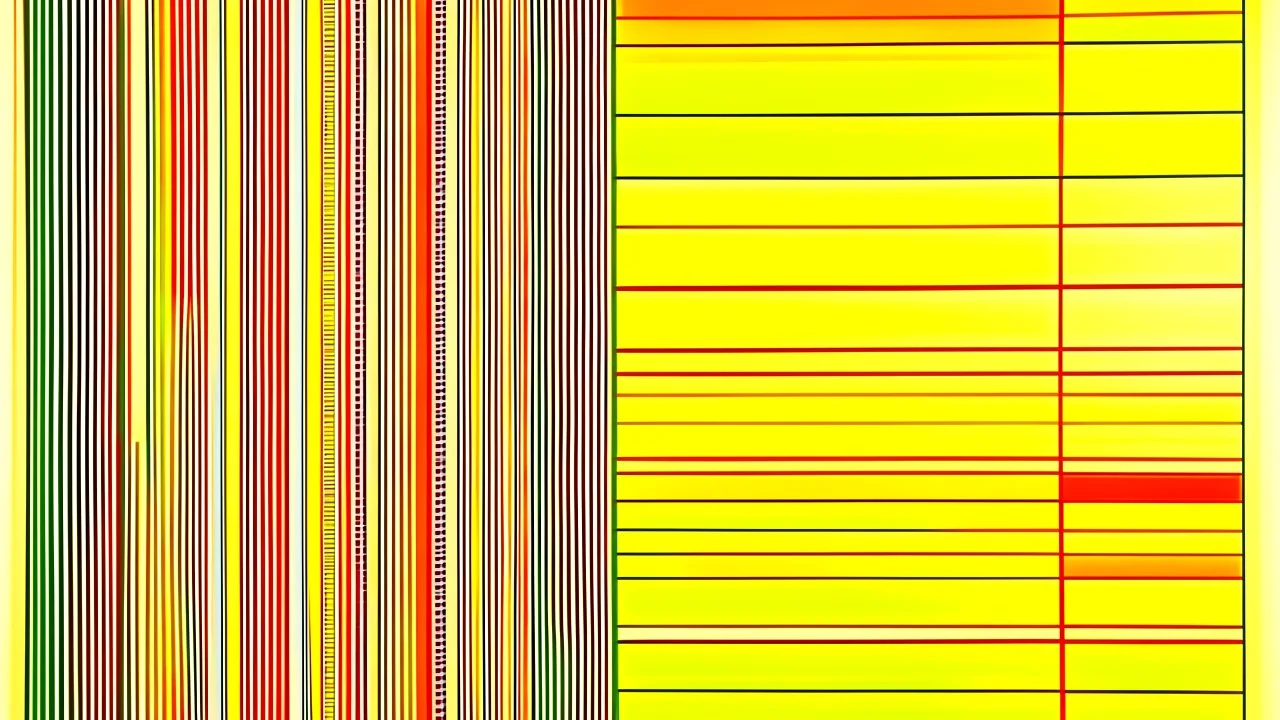 Cross Hatching; Ilya Bolotowsky; Abstract Art; Gradient From Pale Yellow To Orange To Red