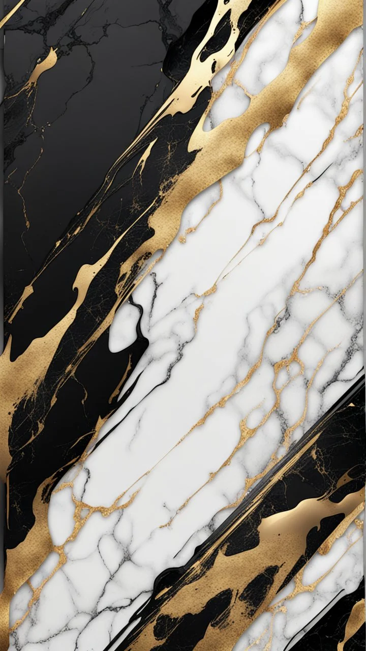 Hyper Realistic Black, & Golden Grungy--&-Marble-Thick-Frame-Background