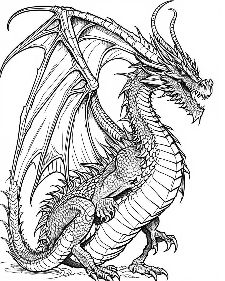 real dragon coloring page