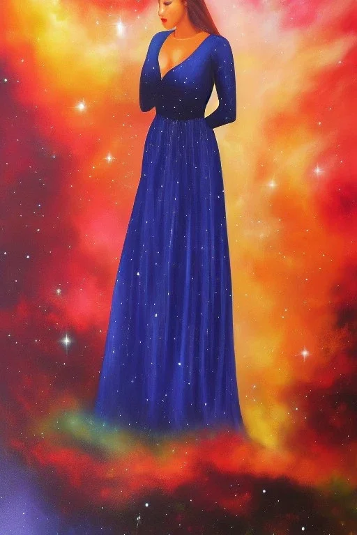 Full body portrait, painting, medium shot lady FantasyAstronomy