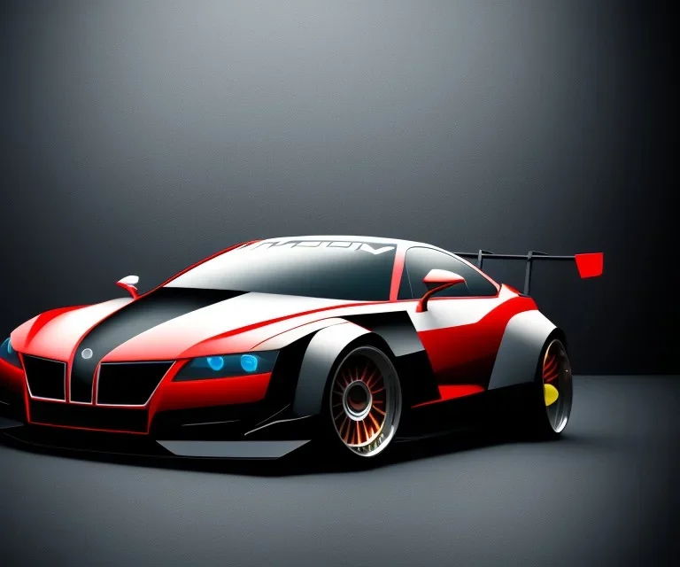 Car Supercar Vector 3d rendering Vector collage