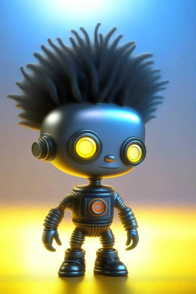 cute adorable hypnotic chat robot with punk hair, its such a perfect day i am glad i spent it with you, motion blur, smoke, 8k, downlight, soft light, depth of field, photorealism, trending on art station, lotsa detail