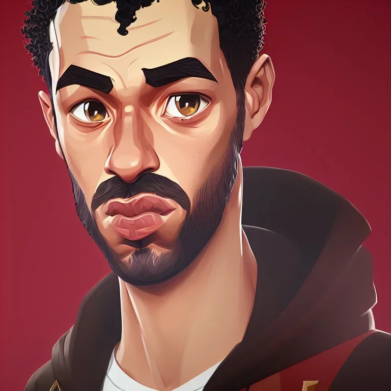 mohamed salah portrait like a hero and won a ballon d'or