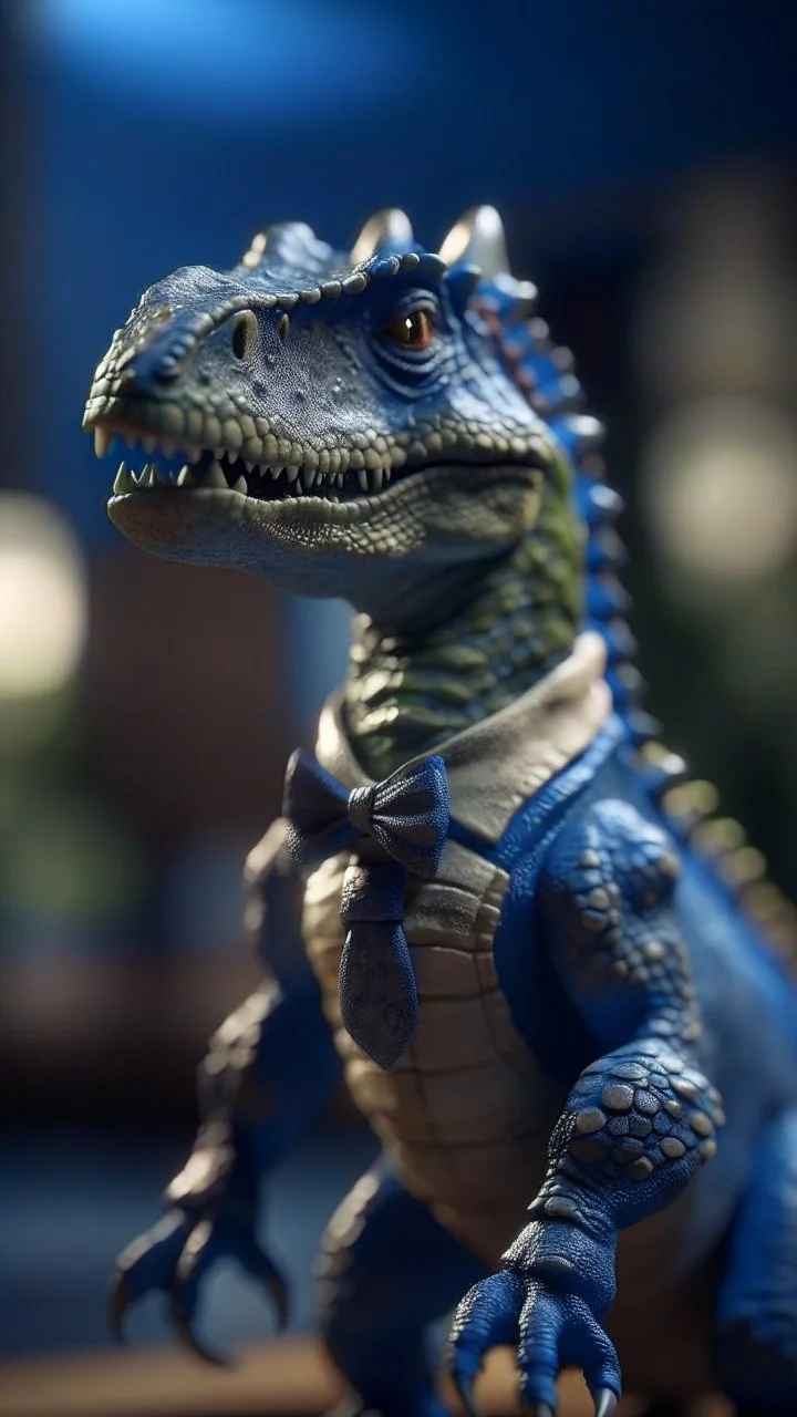 dinosaur wearing a tie, shot on Hasselblad h6d-400c, zeiss prime lens, bokeh like f/0.8, tilt-shift lens 8k, high detail, smooth render, down-light, unreal engine, prize winning