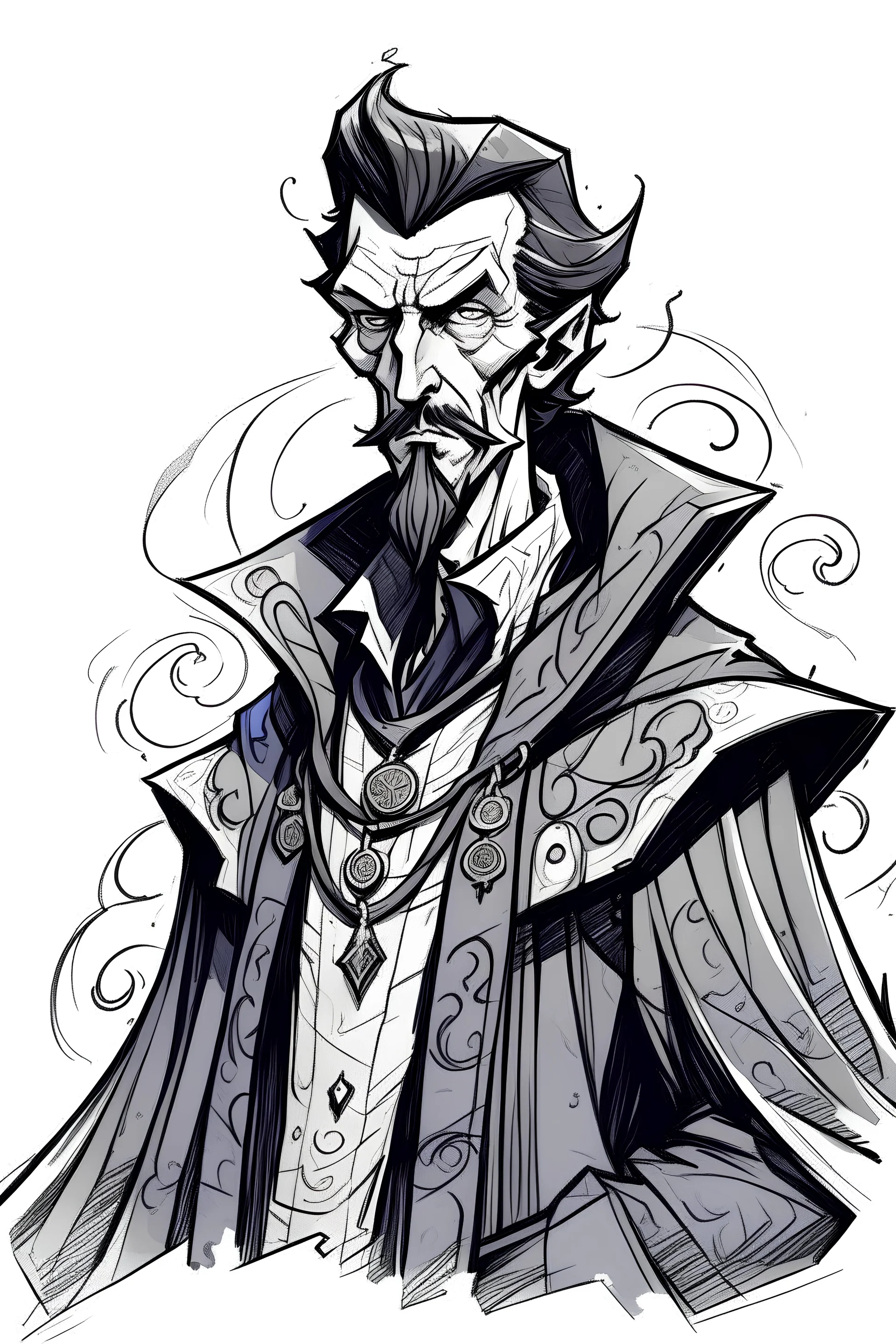 Strahd Von Zarovich drawn as a character from Doctor Who