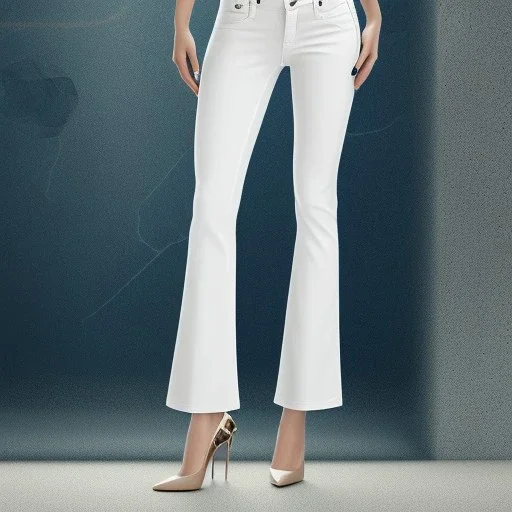 Poster of woman wearing Lee bootcut flex motion jeans, back pockets