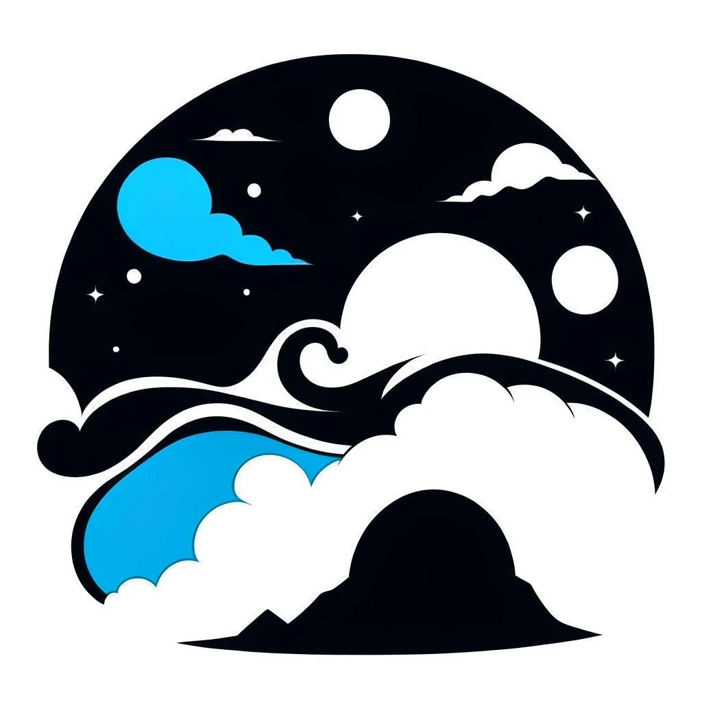 Logo, Vector, clouds, moon, stars,