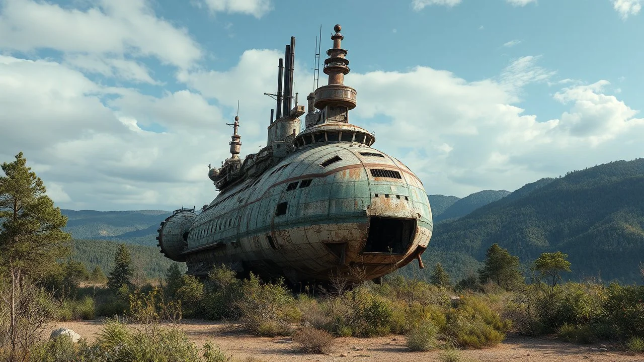 OLD RUSTED ABANDONED SPACESHIP