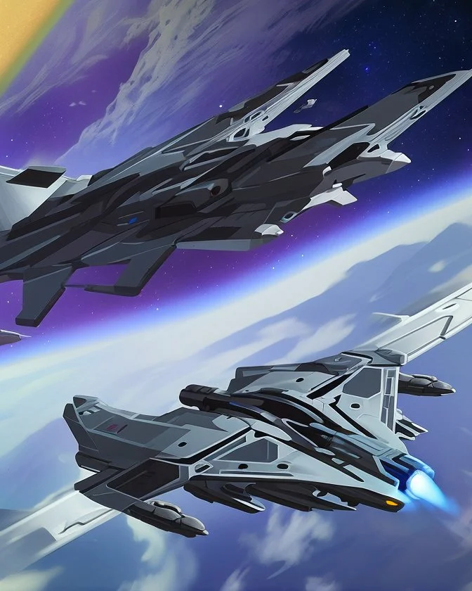 A super-advanced fighter in space for galactic travel with all the combat facilities