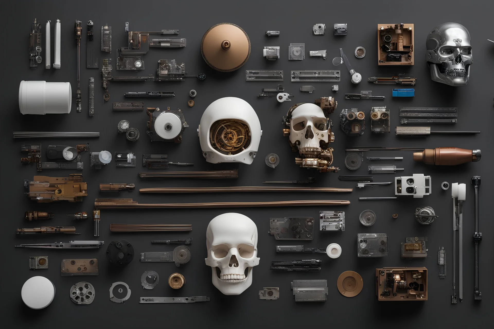 knolling cyborg head parts