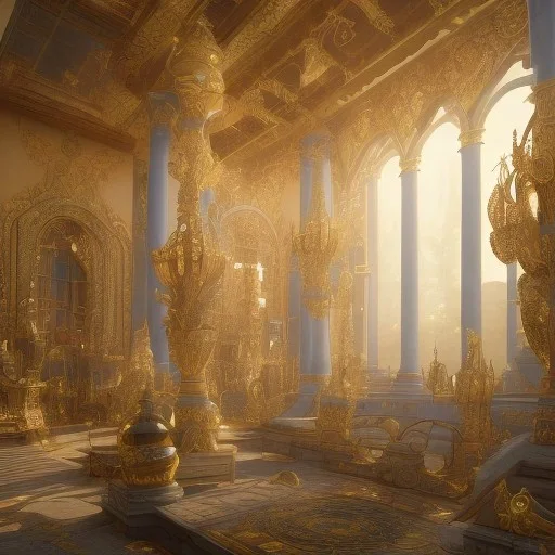 The palace of magic king, huge structure, panoramic view, zoomed out view of the exterior, mysterious, soft lighting, unreal engine 5 volumetric lighting, intricate details, realistic style, 8k resolution