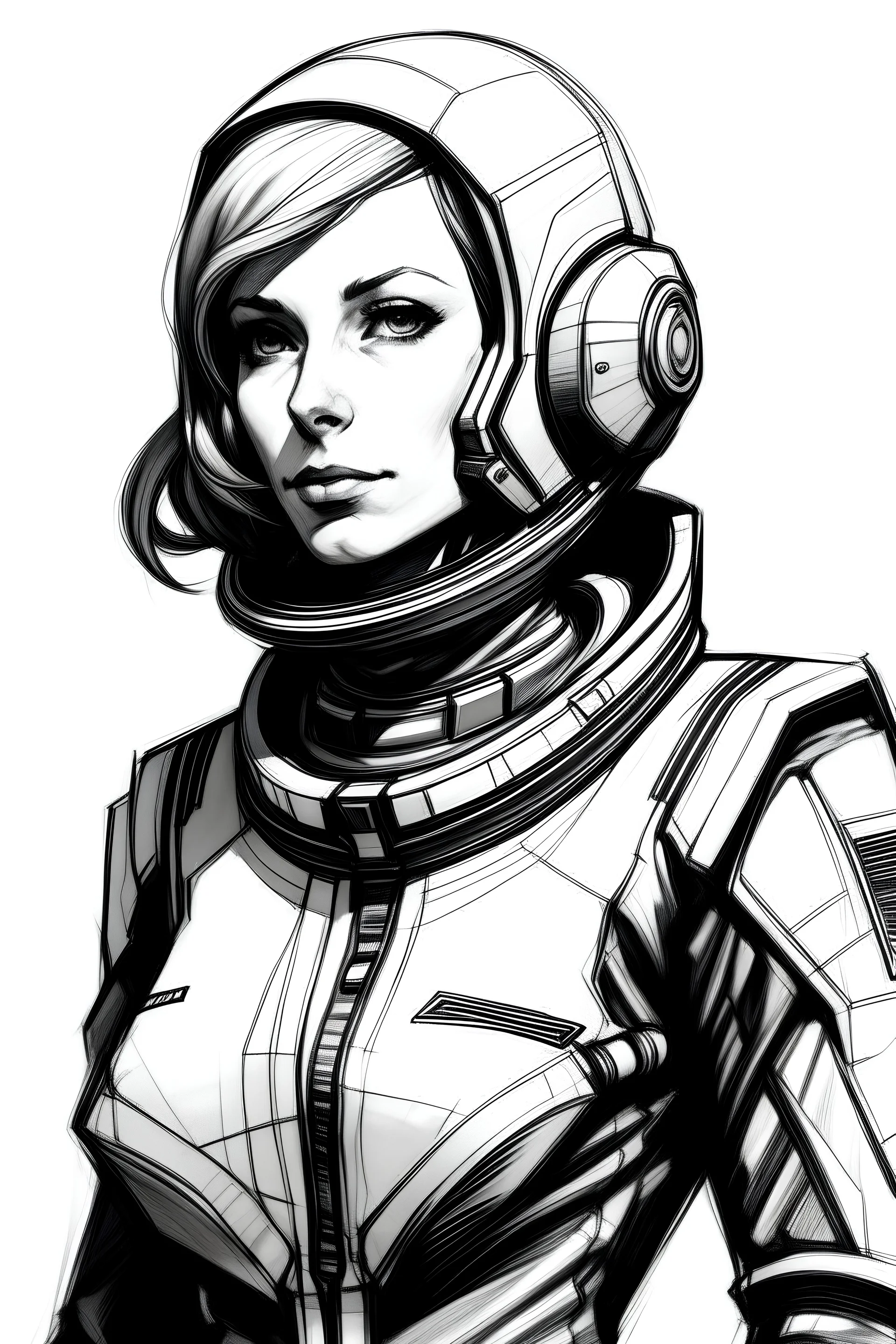 Нарисуй мужчину пилота челнока из сеттинга Mass Effect