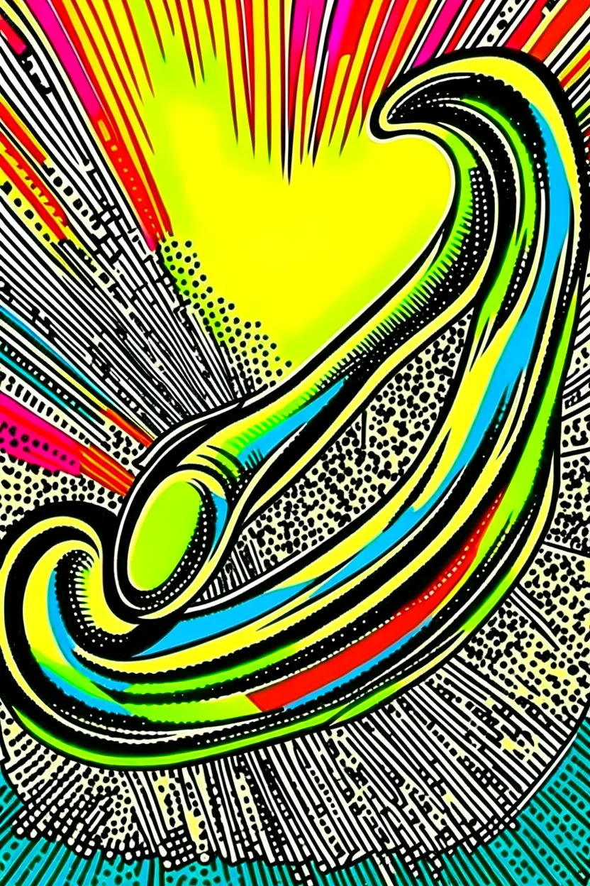 Vintage pop art style of a Shofar