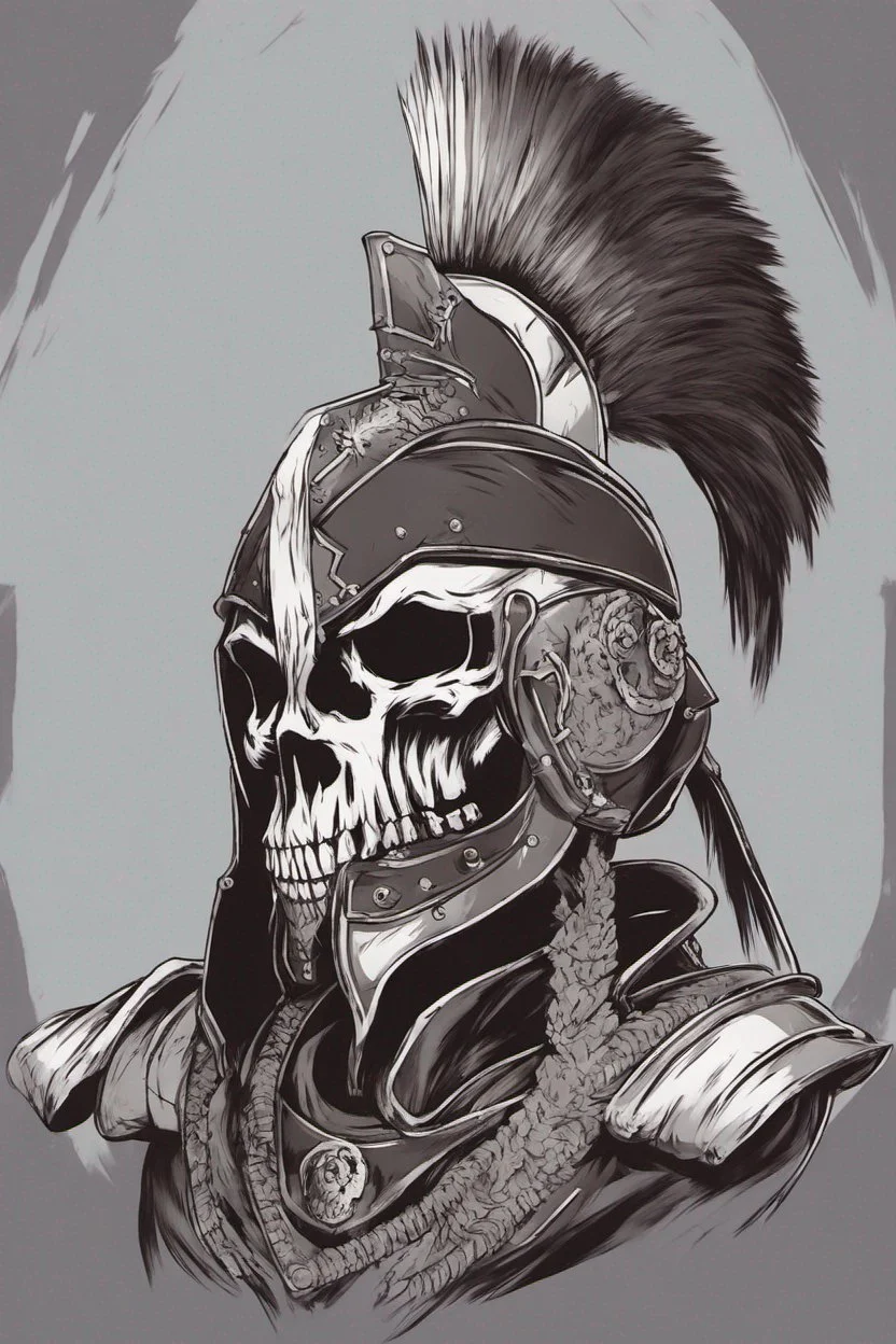 WARRIOR skull helmet, anime style, portrait