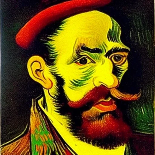 Retrato de un hombre de cuarenta y seis años con canas y barba de nombre Salvador Santiago Mozos de estilo Vincent van Gogh