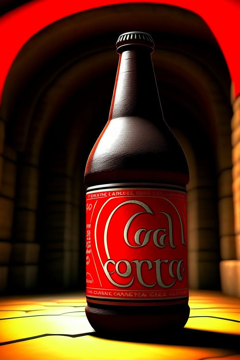 inca carved stone bottle coca cola logo, in inca temple, cinematic, photo realistic, hyper detailed