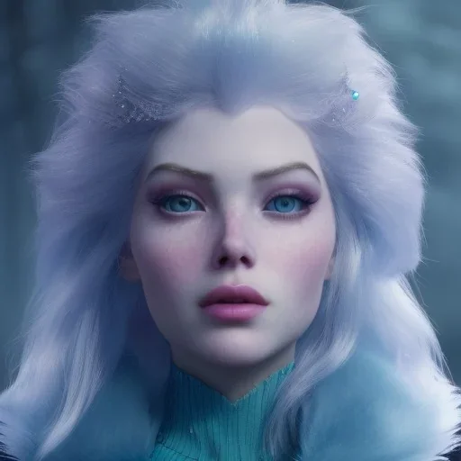 A portrait of a crystalised ices snow queen, atmospheric,fantasy, realistic, unreal engine 5, cinematic lighting, octane render.