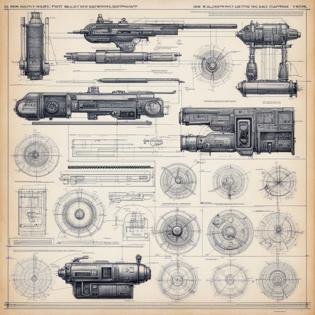 ConceptSheet blueprint [by Hans Ruedi Giger]: sci-fi FBI equipment to investigate and capture a serial killer