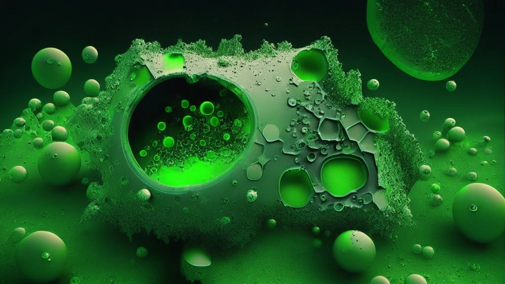 decomposition of a microscopic part of iron in the vacuum of the green universe