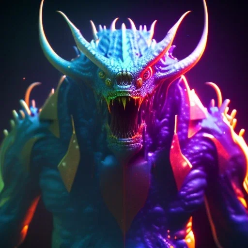 Monster like creature,Ultraviolet dimension, unreal engine 5, 8k resolution, attractive, realistic, ultra detailed