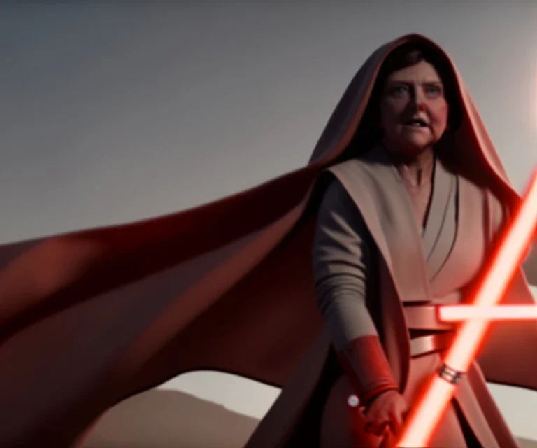 Star wars animation, Abby Lee miller, lightsaber, cloak, hands, desert