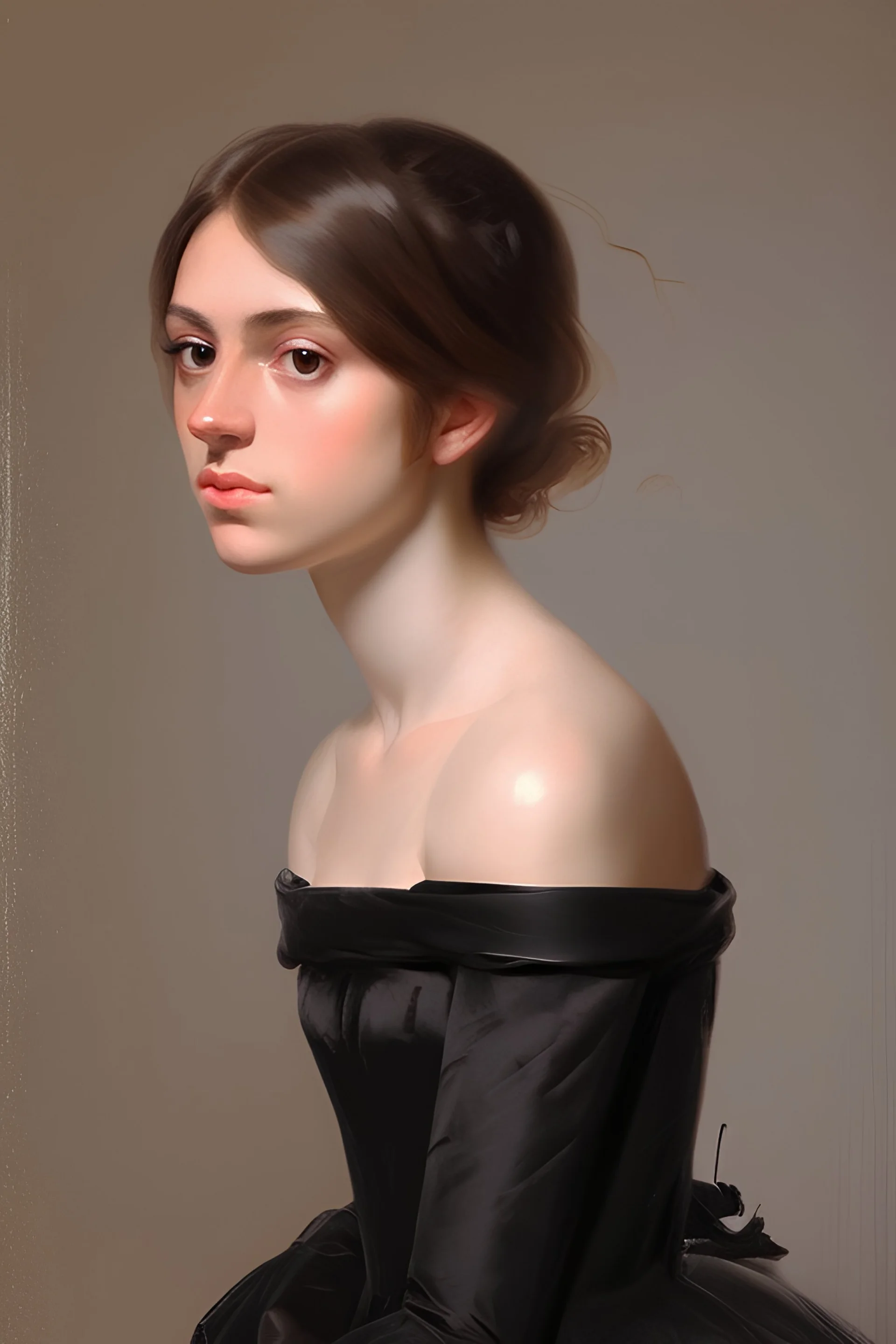 Extremely rich young french female portrait