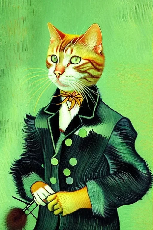 Portrait of a cat by Van Gogh