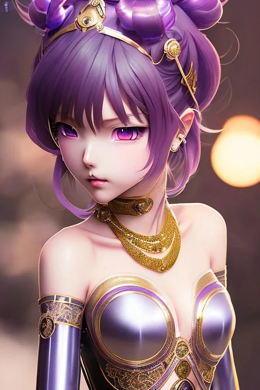 Detailed cute anime Kunoichi green eyed girl, brown hair buns, purple bangs, latex bodysuit, intricate details, full body portrait, keep head in frame, slight smile, black Japanese motif, concept art, highly detailed, digital painting, concept art, sharp focus, illustration, art by Yoji Shinkawa, WLOP and greg rutkowski and alphonse mucha and artgerm and yanjun Chen and Junji ito and Makoto Shinkai, HDR, octane render