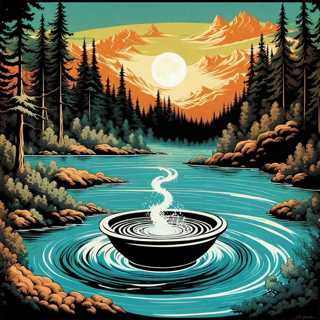 retro fantasy art of a whirlpool