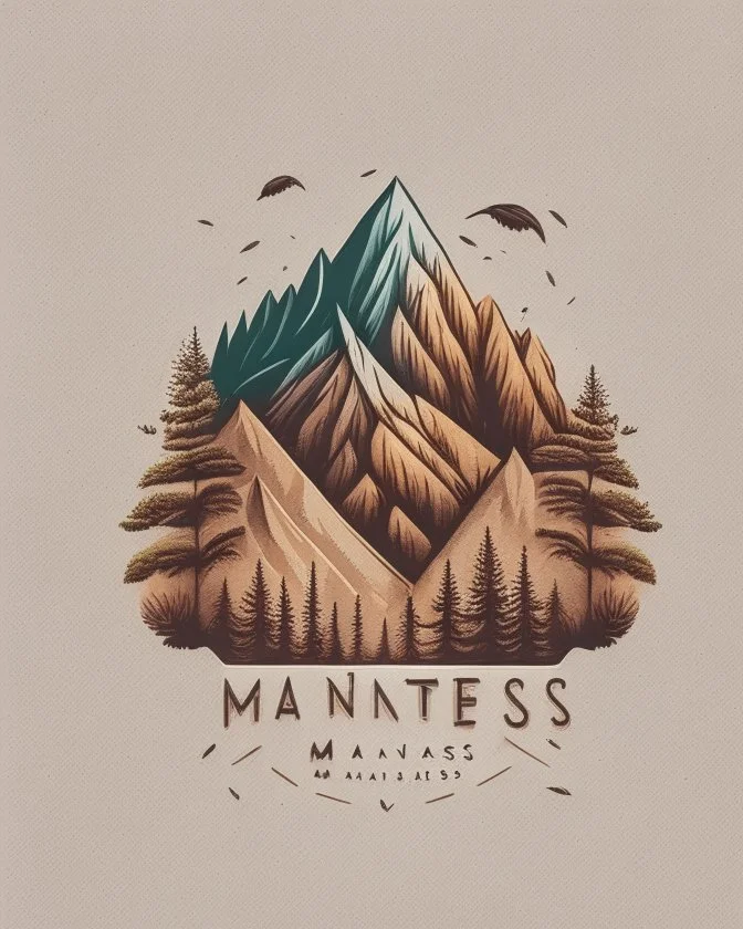 Mountains and trees logo design