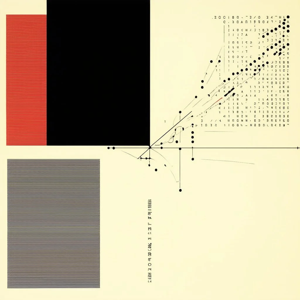 Synthwave album cover, braille regressive overlapping timelines, abstract sci-fi art, by Graham Sutherland and Dave McKean, by Victor Pasmore, mind-bending illustration; album cover art, asymmetric, dark shines geometry