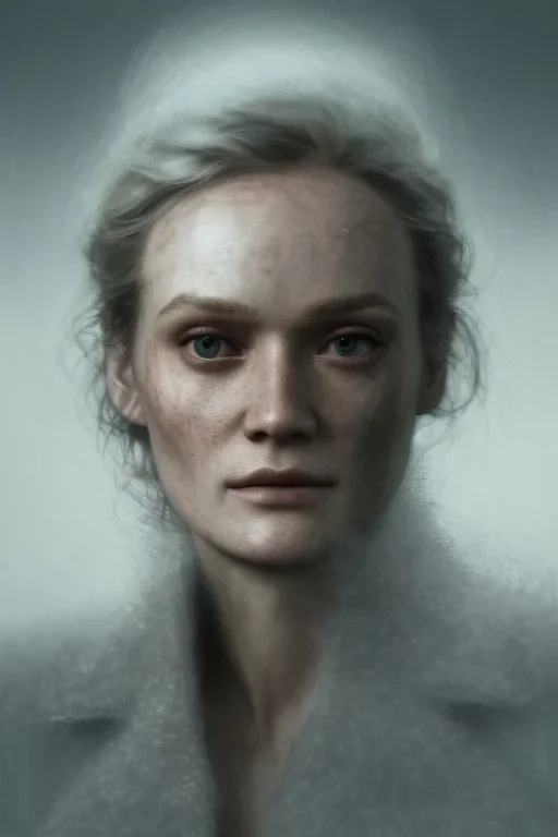 close up portrait of fog as wonderfull Diane Kruger woman, fine detail, highly intricate, modern surrealism painting, defined cracks and breaks, high-quality, volumetric lighting, 8k, ultrahd, George Grie, Marco Escobedo, Igor Morski,Brian Froud, Howard Lyon, Selina French,