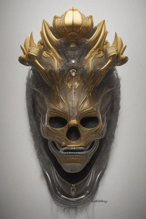 black male African Egyptian alien, cracks in the voodoo head, wicked, eyes, crown, Elephant, 8k, finely detailed, photo realistic, tiger turquoise skull head gold dragon space alien snow skeleton gold teeth silver crown silver space face mask