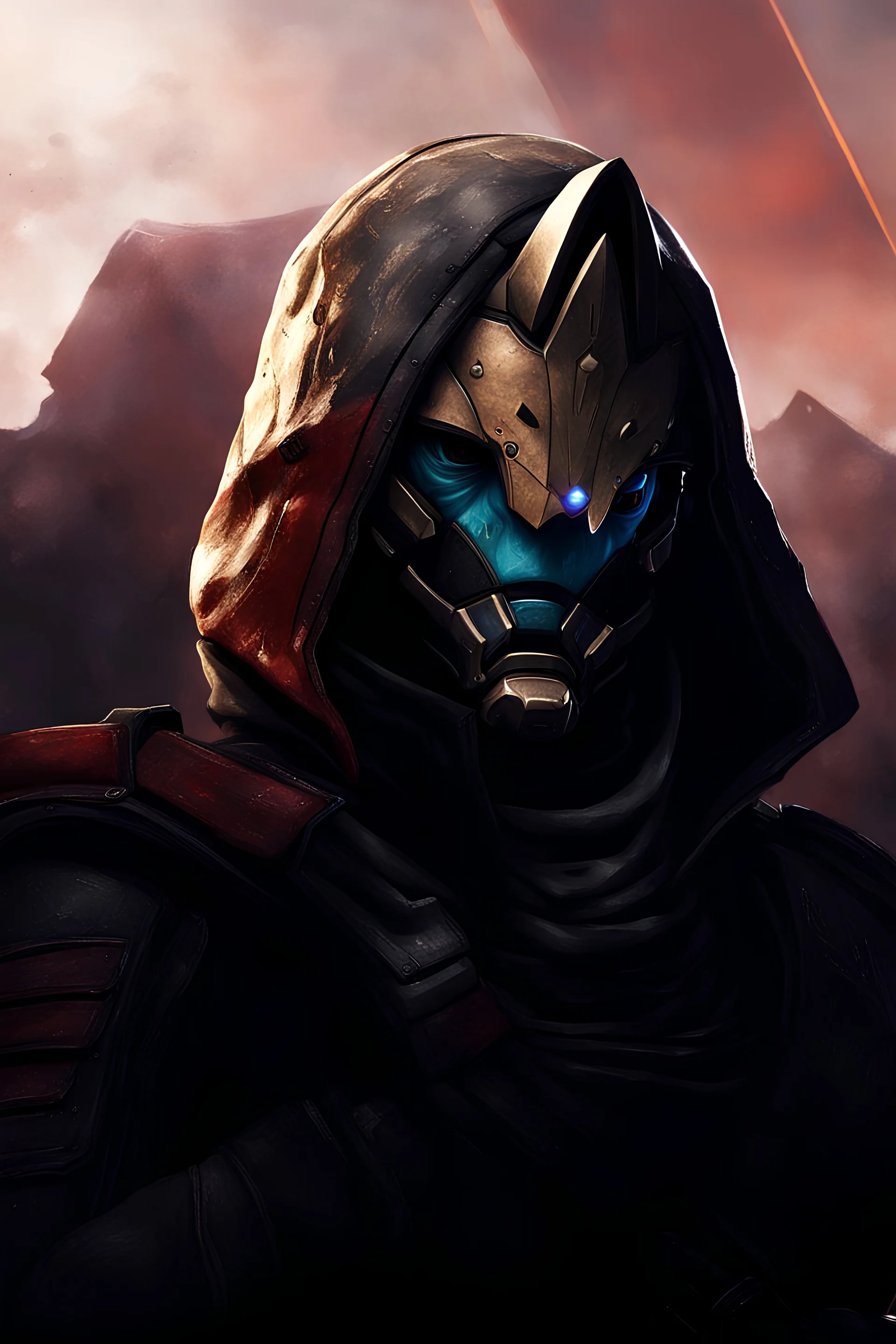 Cayde Six from destiny 2, holding a handgun, realistic graphics