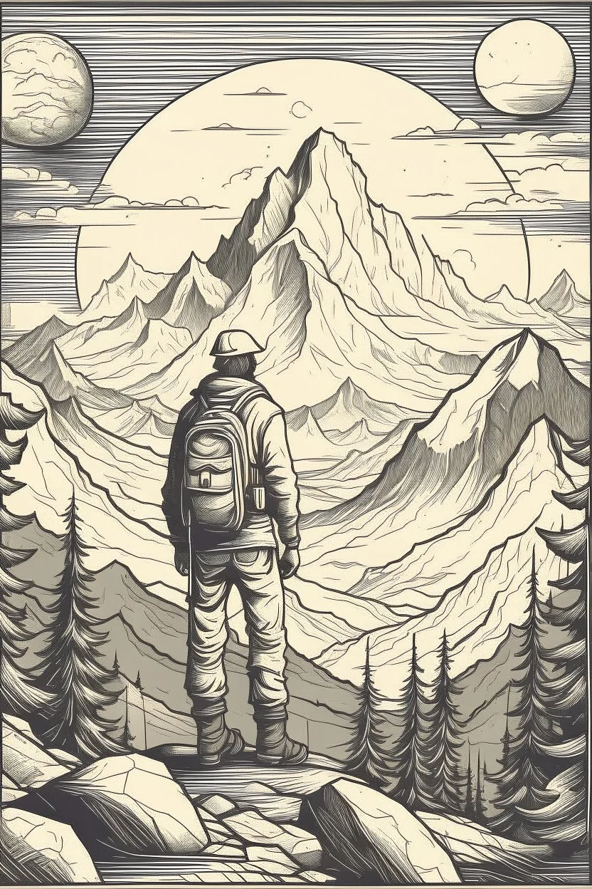 Art illustration mountain warehouse without man