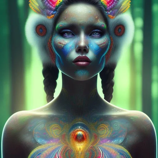 spray painting,maori woman called babina in magical forest, Character Portrait, bright colours,face, magnificent, majestic, highly intricate gigantic, Realistic photography, incredibly detailed, ultra high resolution, 8k, complex 3d render, cinema 4d