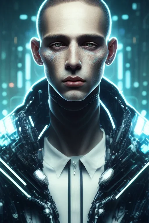 cyberpunk, head, men, portrai