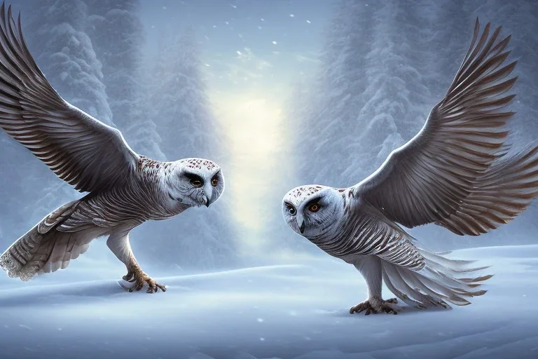 snow OWL wings attack