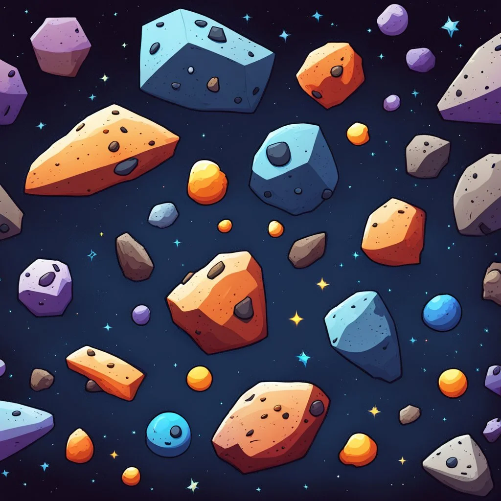 cartoon asteroids