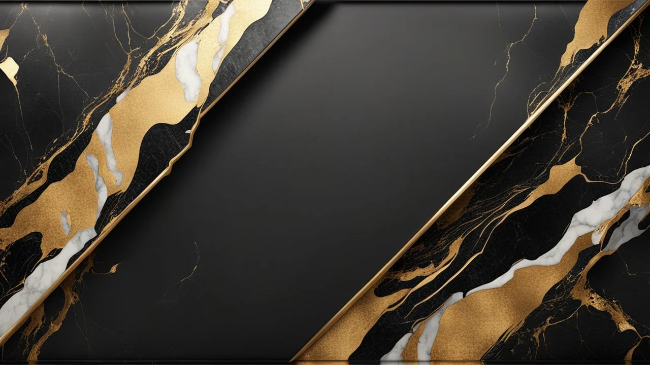 Hyper Realistic Black, & Golden Grungy--&-Marble-Thick-Frame-Background