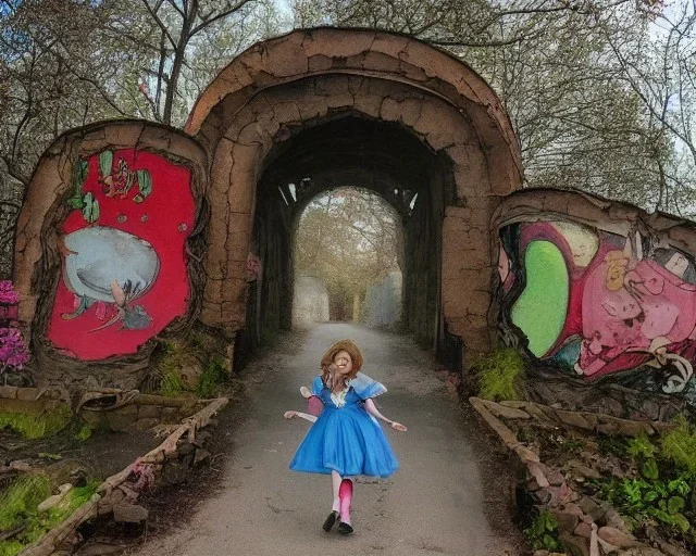 The entrance to Hell crossed with Alice in Wonderland