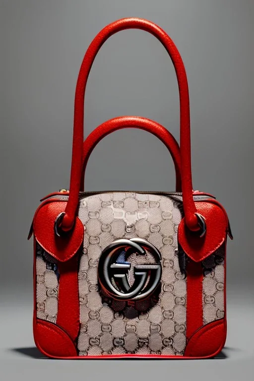 Gucci bag made by muppet face, Sesame Street style, retro style, photo studio, unreal engine 5, god lights, ray tracing, RTX, lumen lighting, ultra detail, volumetric lighting, 3d.