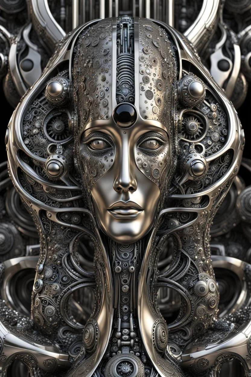 stunning bronse-silver extremly nonfigurative abstract statue style by Hundertwasser , Dali, high detalied, metalic, stone, black onix, random background, sharp focus, perfect photo intricate mech details, polished metal, Unreal Engine 5, rendered in Blender, sci-fi, futuristic, cinematic, fantasy, scifi, atmospheric abstract vector fractal, wave function, Zentangle, 3d shading Professional photography, bokeh, natural lighting, canon lens, shot on dslr 64 megapixels sharp focus