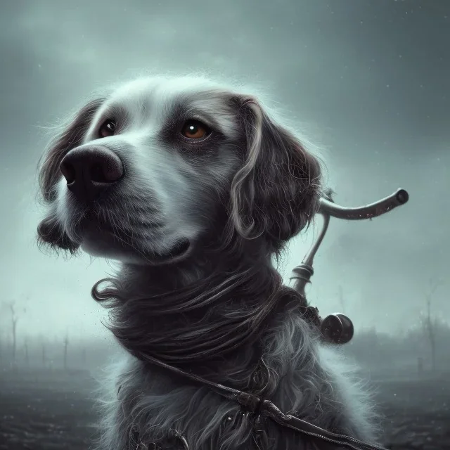 sad, abandoned, miserable dog tied to a pole on a lonely highway, the Grim Reaper in the distance, 8k resolution, high-quality, fine-detail, iridescent, intricate, digital art, detailed matte, volumetric lighting, illustration, 3D octane render, brian froud, howard lyon, selina french, anna dittmann, annie stokes, lisa parker, greg rutowski