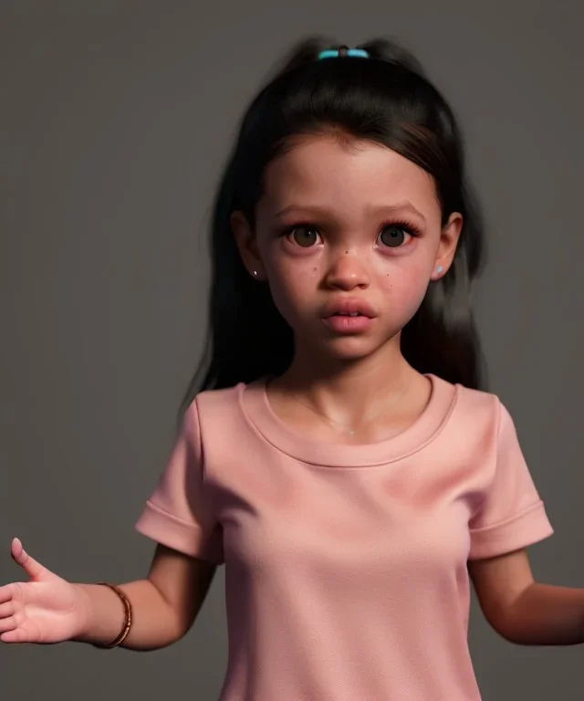 Jenna ortega toddler, full body, dramatic lighting, hyper realistic